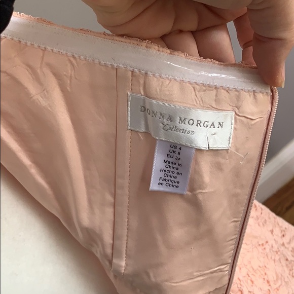 Donna Morgan Pink Column Reese Strapless Dress 4 - Picture 7 of 8